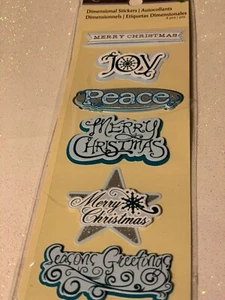 RECOLLECTIONS 3D STICKERS CHRISTMAS HOLIDAY WORDS STICKERS - Picture 1 of 7