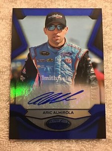 2016 Panini Certified ARIC ALMIROLA #43 Smithfield BLUE Autograph Nascar #/50