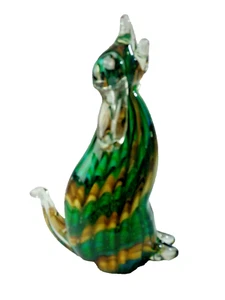 Vintage 7" MURANO ITALY ART GLASS DOG Venetian Blown Glass Animal MCM Sculpture - Picture 1 of 24