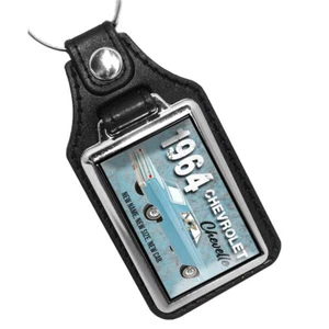 Compatible w 1960 Chevy Chevelle Classic Design Faux Leather Key Ring - Bild 1 von 6