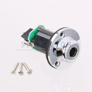 Guitar End Pin Jack For Acoustic Guitar 2.5mm in to 1/4" 6.35mm out Chrome - Picture 1 of 4