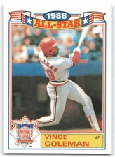 1989 Topps #17 Vince Coleman Glossy All-Stars St. Louis Cardinals 3M