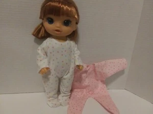 Doll Clothes made to fit 12" Baby Alive Doll - 2 footsie Pajamas- C84 - Picture 1 of 2