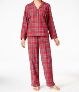 Family PJ's Women's Cotton Holiday Plaid Christmas Pajama Set, Red/Green - Picture 1 of 1
