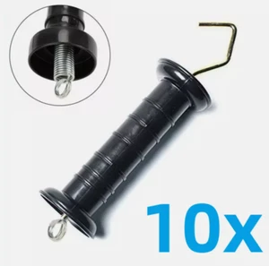 HEAVY DUTY GATE HANDLE Electric Fence Fencing Handles Spring Hook Quantity 10 UK - Picture 1 of 11