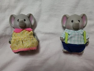 Lil Woodzeez - Elephants ( Set Of 2) Calico Critters Style Oliphant Family Figs. - Picture 1 of 8