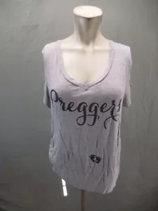 French Pastry Size L Womens Gray Round Neck Short Sleeve Maternity T-Shirt 340 - Picture 1 of 8