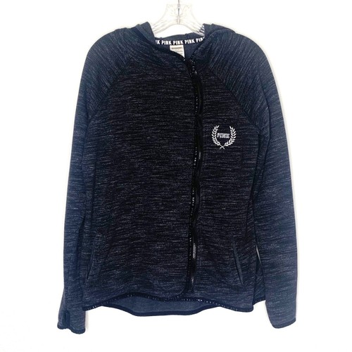 UNDERCOVER Felpa con cappuccio Victoria's Secret ROSA con cerniera a maniche lunghe bianco e nero donna taglia S