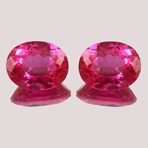 Natural Ceilán Zafiro Rosa Corte Ovalado Suelto Piedra Preciosa A Par 14 X 12MM