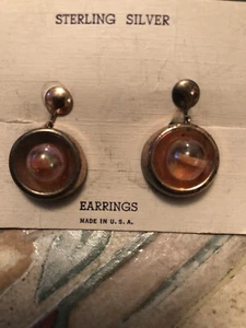 VINTAGE OHRRINGE STERLINGSILBER. NIE BENUTZT MEHR ALS 70 JAHRE GELAGERT. - Bild 1 von 5