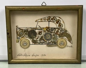 L. Kersh Horological Collage 1930 Rolls Royce Coupe Original Watch Art SIGNED - Picture 1 of 9