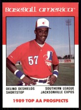 1989 Best Baseball America AA Prospects Delino DeShields Jacksonville Expos