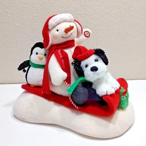 Hallmark Jingle Pals Animated Musical Plush Snowman Penguin Dog Sleigh Ride 2007 - Picture 1 of 2