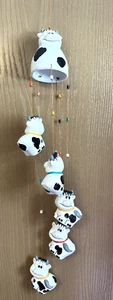 Ceramic Barnyard Wind Chime Happy Silly Cow's, - Picture 1 of 5