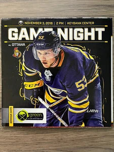11-03-18 Ottawa Senators @ Buffalo Sabres NHL Program - Jeff Skinner - Picture 1 of 2