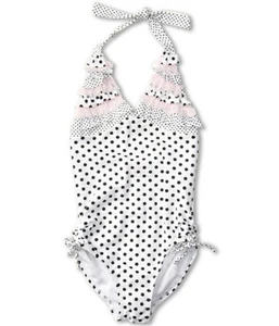 NEW $70 Kate Mack Girls' Polka Dot One Piece Swimsuit Swimwear, Size 7Y - Picture 1 of 1