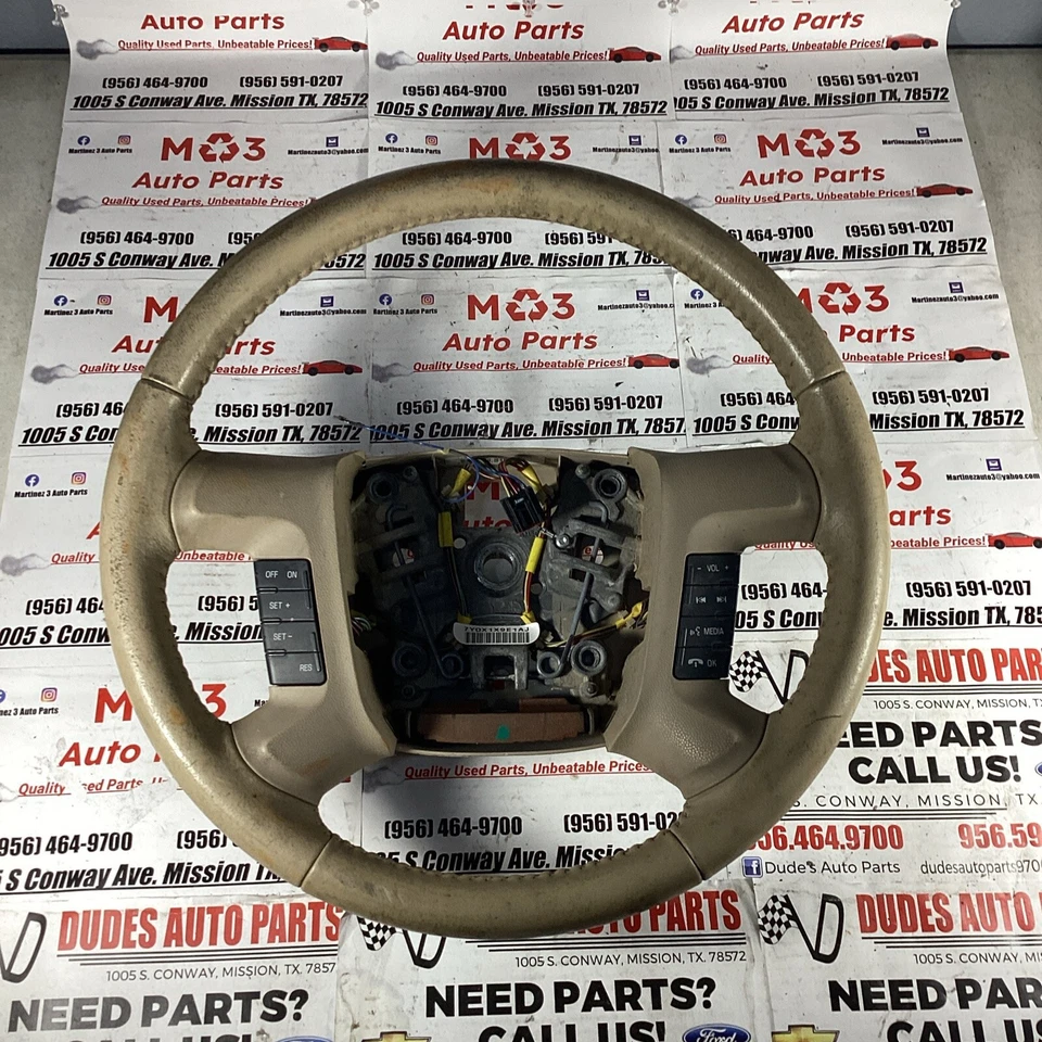 2009 2010 2011 Mercury Mariner Steering Wheel W/ Control Switches Tan Leather - Image 1 of 1