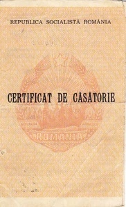 Romania, 1979, certificato di matrimonio d'epoca - RSR - Foto 1 di 3
