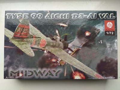 TYPE 99 AICHI D3-AI VAL'Midway ,1:72-ZTS Plastyk(SPEDIZIONE TRACCIATA) - Immagine 1 di 3