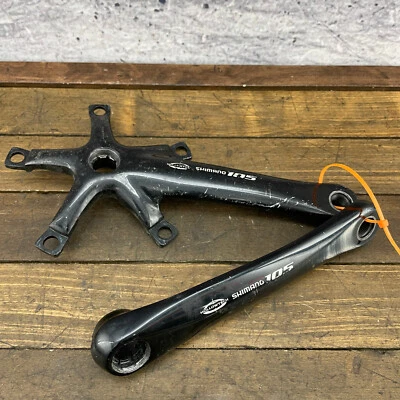 Vintage Shimano 105 Crank Set 172.5 mm FC-5502 Octalink Hollowtech Black Spline - Image 1 of 4
