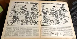 1970 CANADIAN CCM BIKES Coming to MACYS in USA - Vintage 2-Page Print Ad - Bild 1 von 1