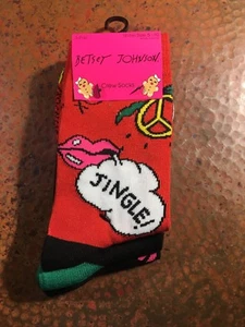 Betsey Johnson Socken 3 Paar Neu mit Etikett Jingle Mistelzweig FEIERTAGE WEIHNACHTEN DAMEN - Bild 1 von 1