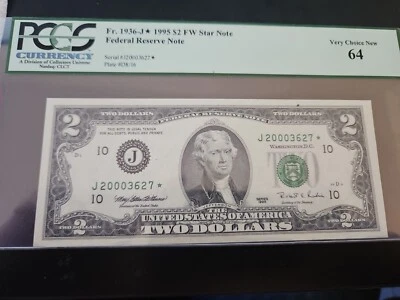 1995 Star FRN  $2 Dollars Millennium. 1936-J* PCGS 64 Very Choice NEW  - Image 1 of 2