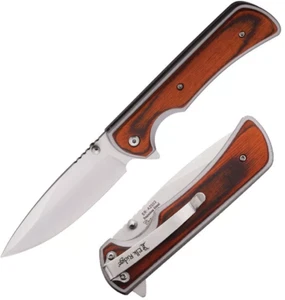 Elk Ridge Assisted Folding Knife 3.5" Stainless Steel Blade Aluminum/Wood Handle - Picture 1 of 13