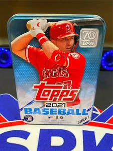 MIKE TROUT 2021 Topps Series 1 EMPTY TIN ONLY NO CARDS - Picture 1 of 1