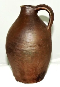 Stoneware JUG, ovoid, northeastern, mid 19th century, interesting spiral, 8"t - Picture 1 of 9