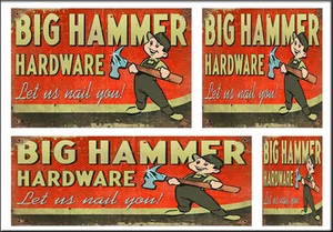 HARDWARE STORE SIGNS HO SCALE WATERSLIDE BUILDING DIORAMA LAYOUT SIGNS HO99 - Picture 1 of 1