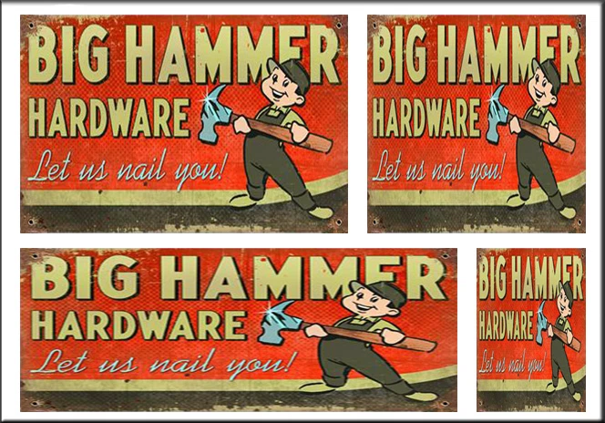 HARDWARE STORE SIGNS HO SCALE WATERSLIDE BUILDING DIORAMA LAYOUT SIGNS HO99 - Image 1 of 1