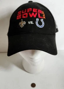 Reebok Hat New Orleans Saints Superbowl XLIV Adult Cap Black Colts NFL - Picture 1 of 5