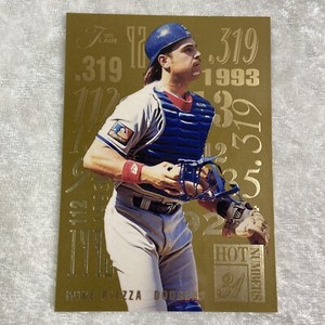 Mike Piazza Hot Numbers 1995 Flair MLB L.A. Dodgers Baseball Card #7 of 10