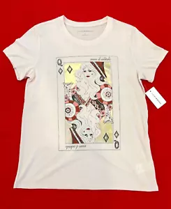 NWT! Lucky Brand SOFT PINK Women's Queen of Cocktails Classic Crew Tee Size S - Picture 1 of 6
