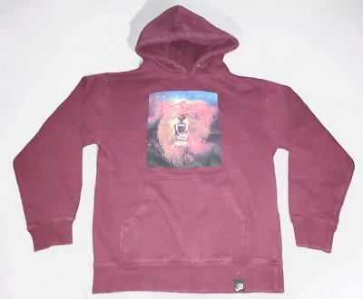 Primitive Apparel Para Hombre Borgoña Manga Larga León Sudadera con Capucha Talla Pequeña Foto 1 de 4