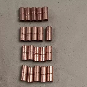 Lote de 20 Acoplamientos de Cobre 1/4" Ajuste CxC Conexiones de Sudor Nuevo Antiguo Stock - Imagen 1 de 5