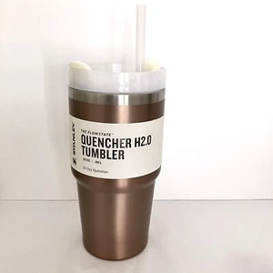 NEU Stanley 20 Unzen Löscher Becher heiß oder kalt in seltener metallischer Roségoldfarbe - Bild 1 von 6