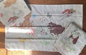 Vtg 1985 Pound Puppies Twin Flat Fitted Pillowcase Tonka Craft Fabric Panel - Picture 1 of 8