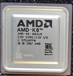 AMD-K6-166ALR CPU 2.9V Core /3.3V I/O 166Mhz, socket 7 - Picture 1 of 2