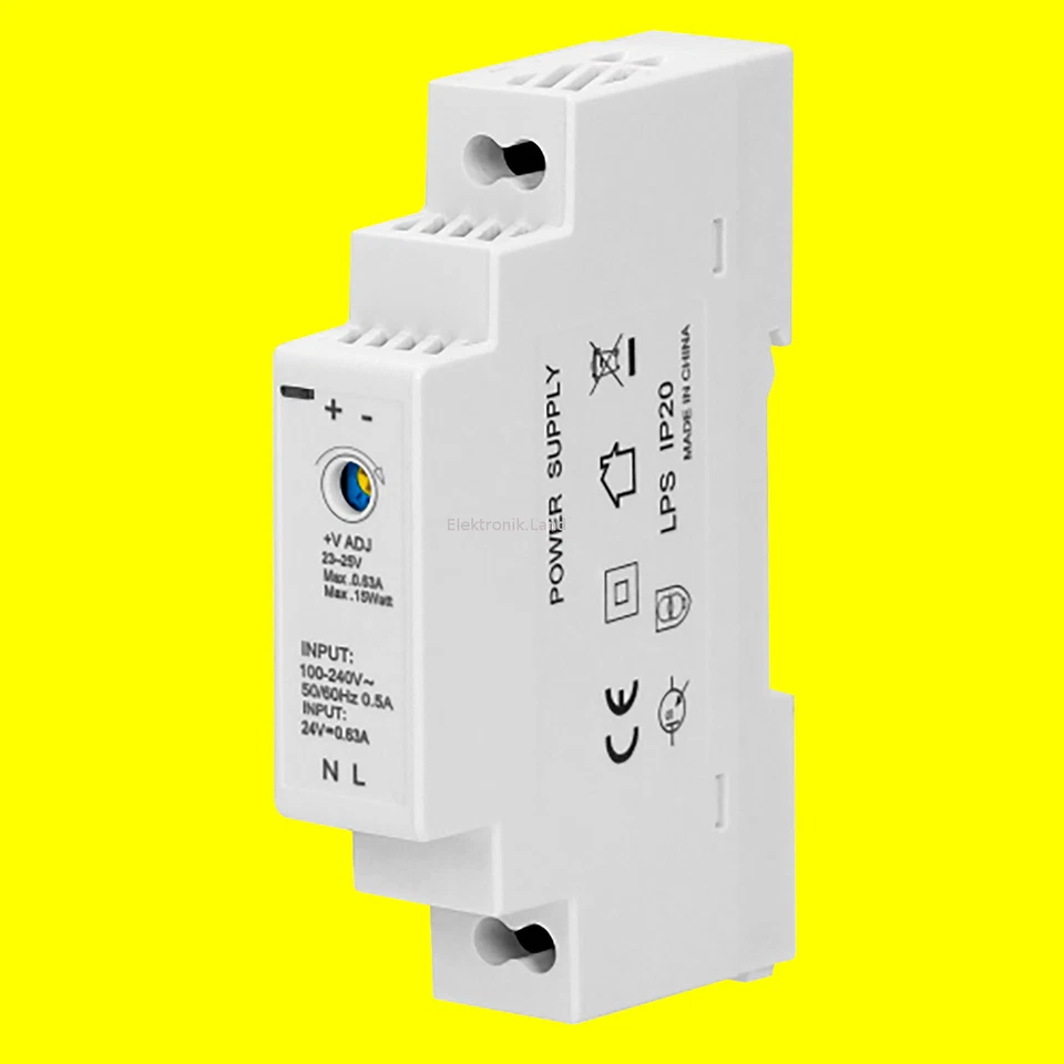 NETZGERÄT NETZTEIL 230 V/AC in 24 V/DC DIN-Hutschiene Verteilerschrank Trafo 15W - Bild 1 von 1