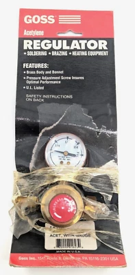 ¡NUEVO! Regulador de acetileno Goss de colección modelo EA-2G con montaje de manguera “A” Foto 1 de 4