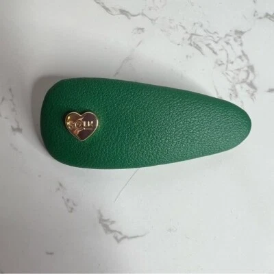 Stoney Clover Lane Vegan Leather green and gold barrette - Image 1 of 4