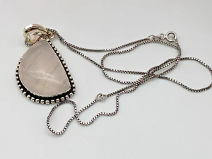 Vintage Sterling Silver 925 Pendant Necklace Rainbow Moonstone 12.34g - Picture 1 of 8