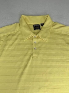 PING Collection Mens Polo Shirt Men's Yellow Textured Striped Size XL - Picture 1 of 8