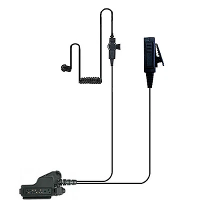 2-Wire Coil Earbud Audio Mic Kit for Motorola HT1000 XTS5000 - Black Edition - Image 1 of 2