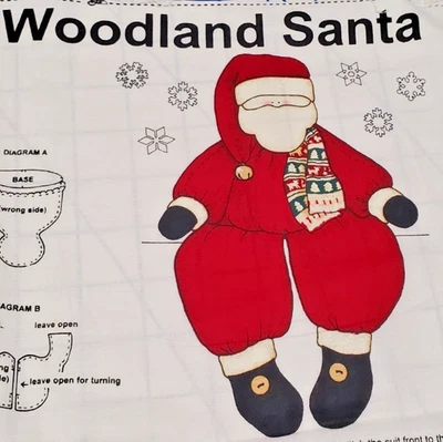 Christmas Fabric Crafts "Woodland Santa" Cotton Cranston Print Works Panel - Image 1 of 4