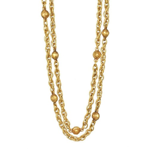 Collana lunga Chanel catena oro ciondoli 188 cm accessori unisex con scatola portaoggetti