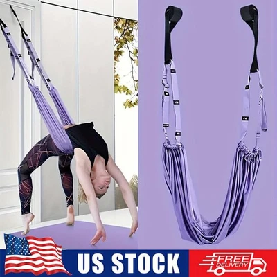 Correa aérea de yoga elástica elástica para colgar cinturones de yoga hamaca columpio fitness Foto 1 de 4
