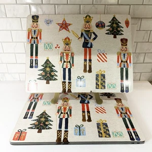 4 Williams Sonoma Nussknacker Soldat Weihnachten Urlaub Tischset Korkrücken Hardmat - Bild 1 von 15